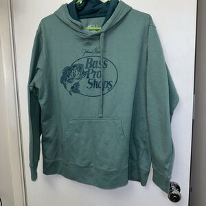 Bass Pro Shops Hoodie Womens Medium Green Long Sleeve Pullover Sweatshirt